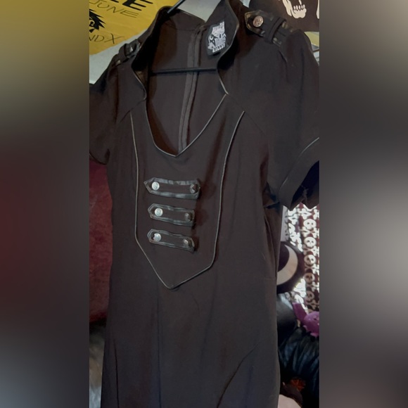 KILLSTAR 2XL ADMIRAL MILITARY BLACK DRESS PRELOVED dress goth German - Picture 4 of 9